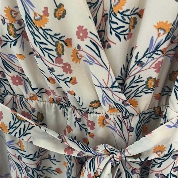 Sienna Sky Pink Cream Ruffled Wrap Midi Dress - Picture 6 of 7